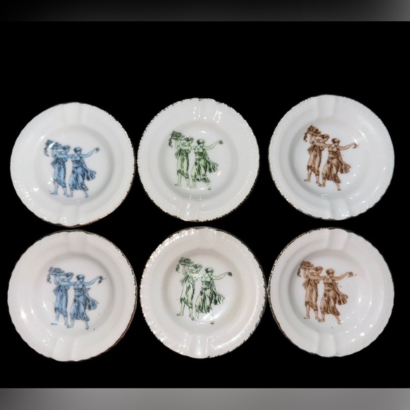 SET OF 6 PERSONAL ASHTRAYS - Picture 2 of 4